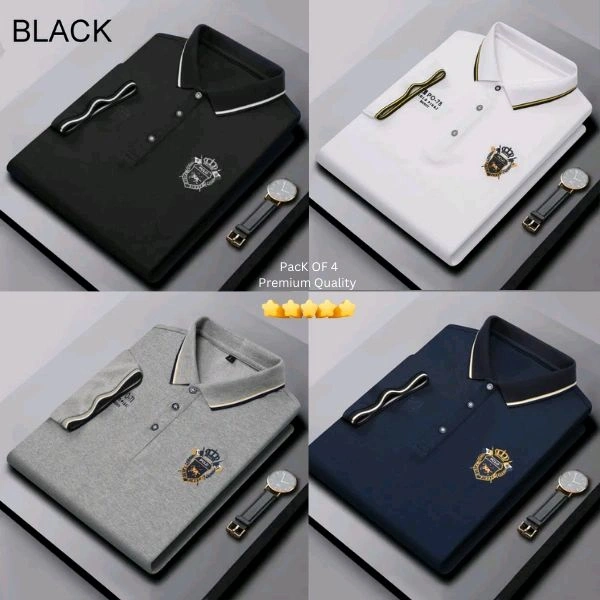BCOZY US Polo T-Shirt Pack Of 4 | Half Sleeve | 220 GSM | Premium Quality - M-38