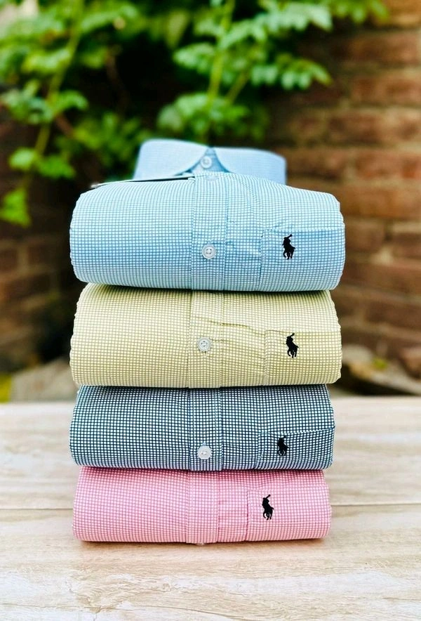 RL POLO Shirt Regular fit Checkd Formal Shirt (Pack Of 4) - L-40