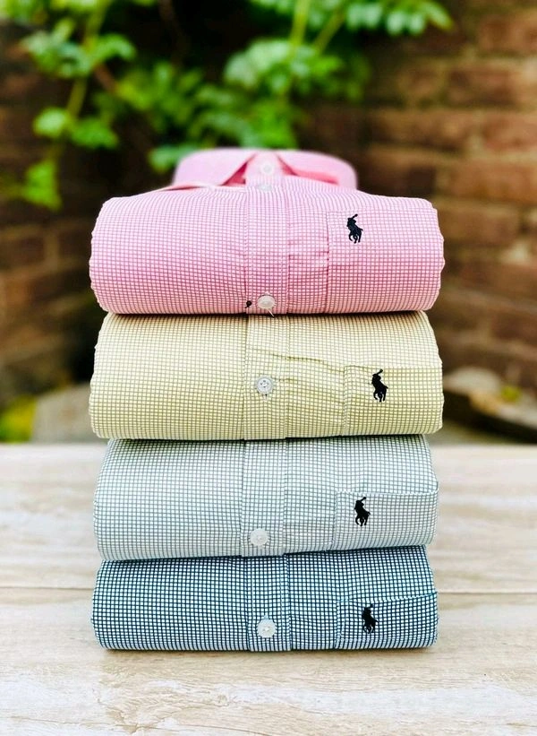 RL POLO Shirt Regular fit Checkd Formal Shirt (Pack Of 4) - M-38