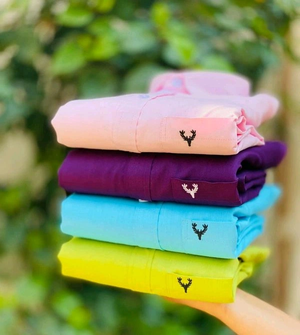 Plain Shirts For Men|4 Pc Combo| Cotton Regular Fit Shirt - XL