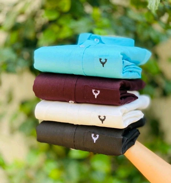 Plain Shirts For Men|4 Pc Combo| Cotton Regular Fit Shirt - XXL