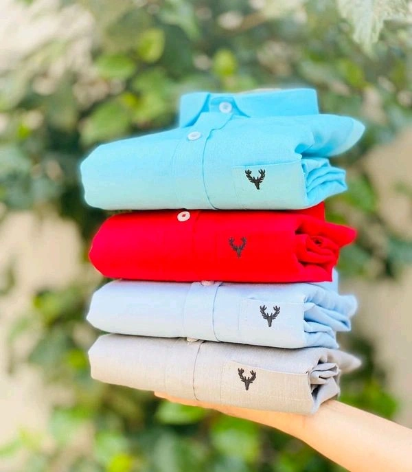 Plain Shirts For Men|4 Pc Combo| Cotton Regular Fit Shirt - XL