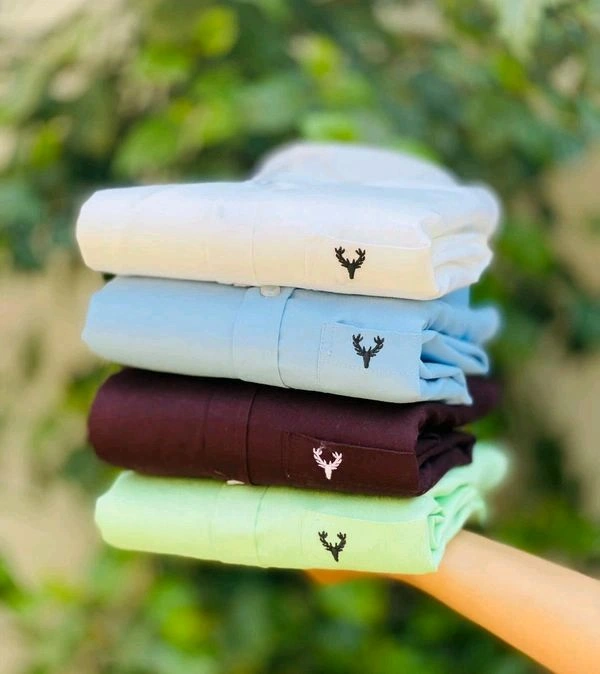 Plain Shirts For Men|4 Pc Combo| Cotton Regular Fit Shirt - M