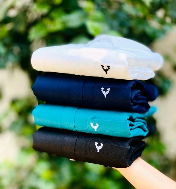 Plain Shirts For Men|4 Pc Combo| Cotton Regular Fit Shirt - M