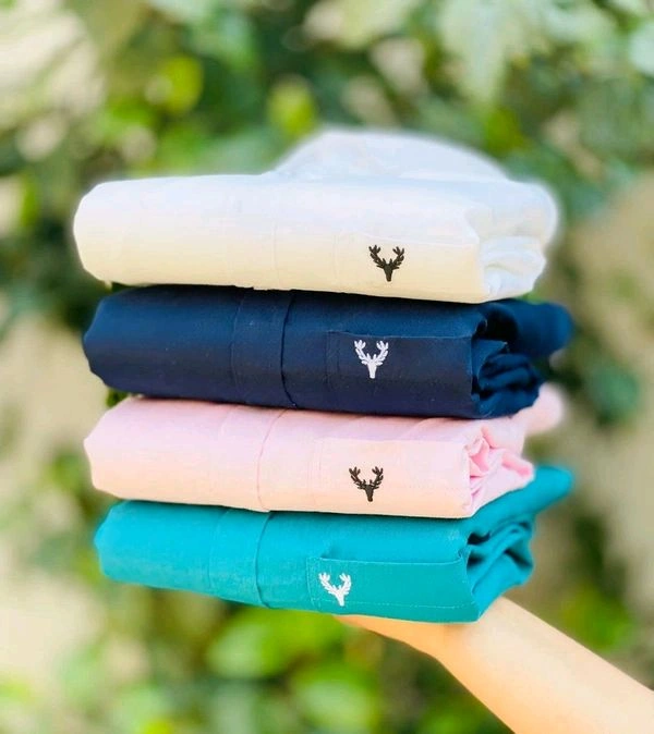 Plain Shirts For Men|4 Pc Combo| Cotton Regular Fit Shirt - M