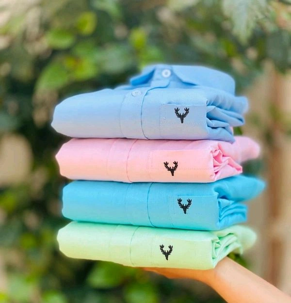 Plain Shirts For Men|4 Pc Combo| Cotton Regular Fit Shirt - XL