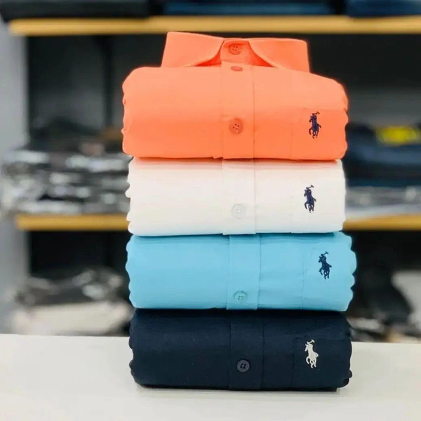 R_L Polo Men's Plain Shirt Combo - Pack of 4 | Premium Cotton | Casual & Formal Wear - L-40