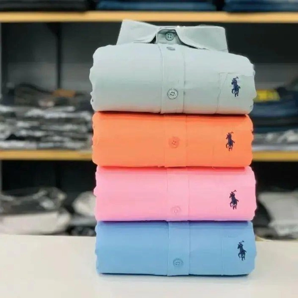 R_L Polo Men's Plain Shirt Combo - Pack of 4 | Premium Cotton | Casual & Formal Wear - M-38