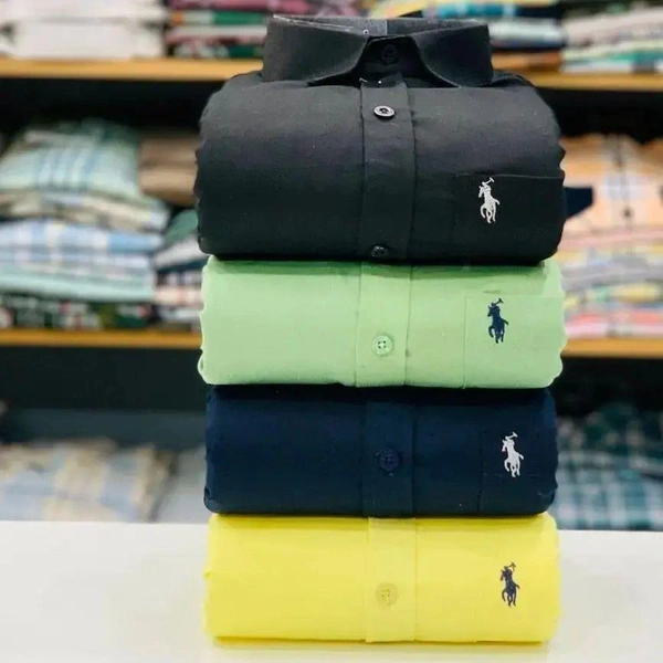 R_L Polo Men's Plain Shirt Combo - Pack of 4 | Premium Cotton | Casual & Formal Wear - M-38