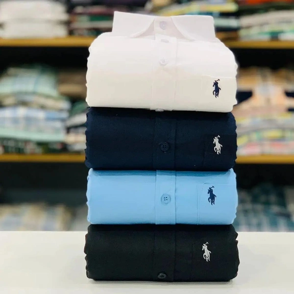 R_L Polo Men's Plain Shirt Combo - Pack of 4 | Premium Cotton | Casual & Formal Wear - XXL-44