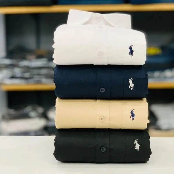 R_L Polo Men's Plain Shirt Combo - Pack of 4 | Premium Cotton | Casual & Formal Wear - S-36