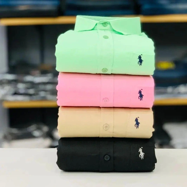 R_L Polo Men's Plain Shirt Combo - Pack of 4 | Premium Cotton | Casual & Formal Wear - M-38