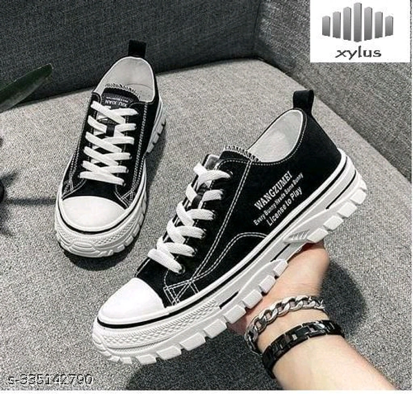 Xylus Black Casual Canvas Shoes for Men | Gym Shoes | Walking Shoes | Casual Shoes | Cycling Shoes| Black Canvas Shoes