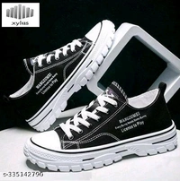 Xylus Black Casual Canvas Shoes for Men | Gym Shoes | Walking Shoes | Casual Shoes | Cycling Shoes| Black Canvas Shoes - Ind-5
