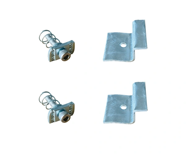 Solar Panel Mounting Hot Dip End Clamp (Z) with SS Allen Bolt M8 40MM & GI Spring Nut - Pack of 2 Set