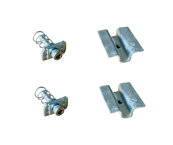 Solar Panel Mounting Hot Dip Mid Clamp (U) with SS Allen Bolt M8 40MM & GI Spring Nut - Pack of 2 Set