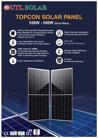 UTL Bifacial N-Type TOPCon Dual Glass 590W 24V Solar Panel - Pack of 2