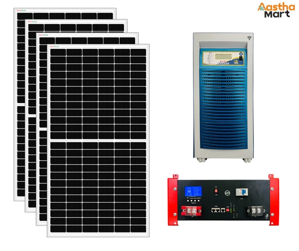 UTL Solar Power Generating System (590W Topcon Bifacial Solar Panel - 4 No., Alfa Pro+ 5KVA 48V MPPT Solar Lithium PCU, 51.2V 100Ah Lithium PO4 Battery)
