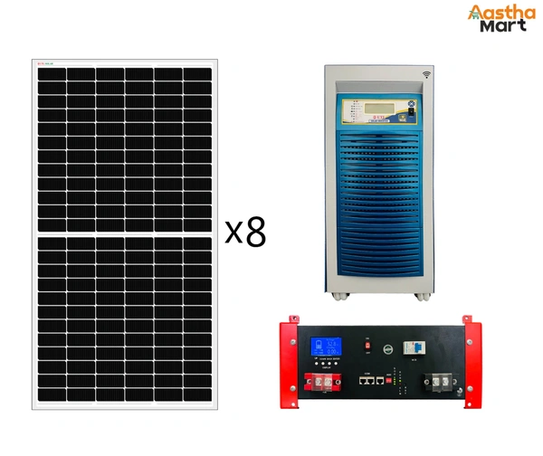 UTL Solar Power Generating System (590W Topcon Bifacial Solar Panel - 8 No., Alfa Pro+ 5KVA 48V MPPT Solar Lithium PCU, 51.2V 100Ah Lithium PO4 Battery)