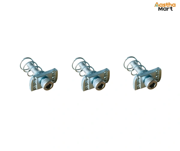 Solar Panel Mounting SS Allen Bolt M8 40MM with GI Spring Nut - Pack of 3