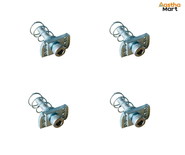 Solar Panel Mounting SS Allen Bolt M8 40MM with GI Spring Nut - Pack of 4