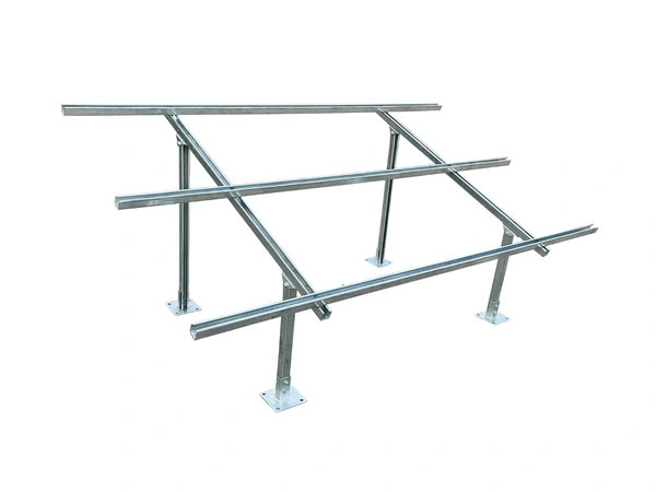 Solar Panel Mounting GI Structure For 2 Panels 300-650W - Normal Height, C Channel