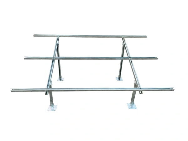 Solar Panel Mounting GI Structure For 2 Panels 300-650W - Normal Height, C Channel