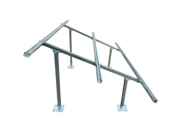 Solar Panel Mounting GI Structure For 2 Panels 300-650W - Normal Height, C Channel