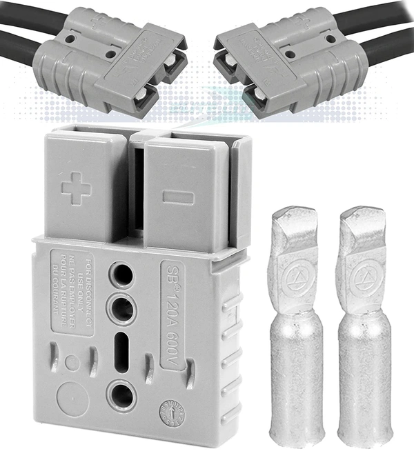 Anderson SB120 120A 600V Quick Disconnect Lithium Battery Connector - 2 Pieces