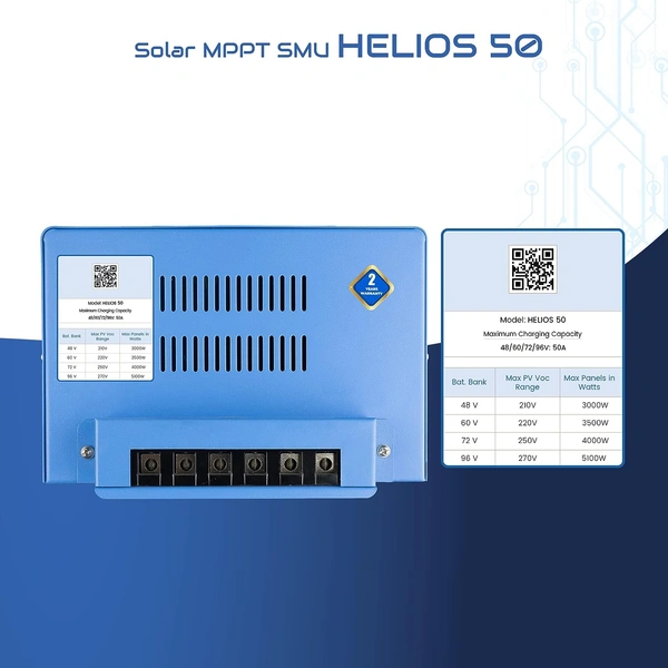 Ashapower Helios 50 48/60/72/96V 50A MPPT Solar Charge Controller SMU (Ver. 9.1)