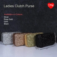 Exclusive Customized Glitter Clutch Purse - Silver