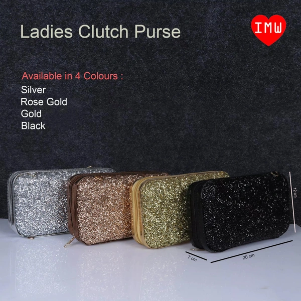 Exclusive Customized Glitter Clutch Purse - Silver