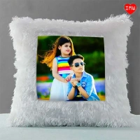 Itsmyway Square Shaped Personalized LED Fur Cushion