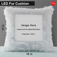 Itsmyway Square Shaped Personalized LED Fur Cushion