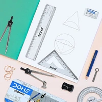 Doms Geommy Mathematical Drawing Instrument Geometry Box | Durable Blue Finish Body | Safe & User Friendly | Set of 10 Instruments Geometry Box