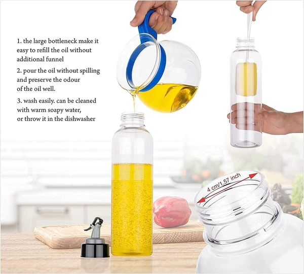 BIZZNMAX™ 1000 ml Cooking Oil Dispenser Set  (Pack of 2) - Transparent, 1000 ML