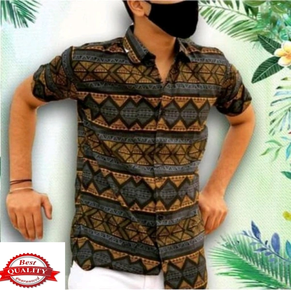 Men regular spread collar casual shirt - XL, Pattern: Printed