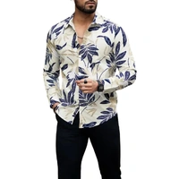 Stylish Lycra Floral Printed Long Sleeves Casual Shirt For Men - XL