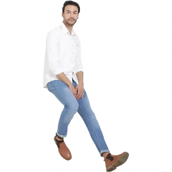 Classic Denim Solid Jeans For Men - Blue, 32