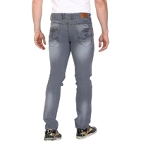 Men's Grey Denim Faded Slim Fit Low-Rise Jeans - Grey, 28