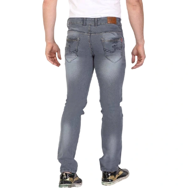 Men's Grey Denim Faded Slim Fit Low-Rise Jeans - Grey, 30