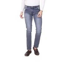 Men's Grey Denim Faded Slim Fit Low-Rise Jeans - Grey, 38