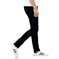 Men's Black Cotton Blend Solid Regular Fit Mid-Rise Jeans - Black, 28