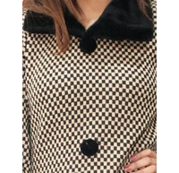 Matelco Women's Checked Collar Beige Sweaters - L