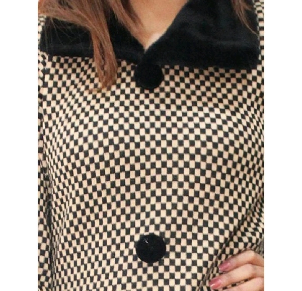 Matelco Women's Checked Collar Beige Sweaters - XL