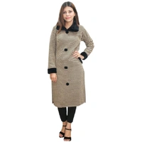 Matelco Women's Checked Collar Beige Sweaters - XXL