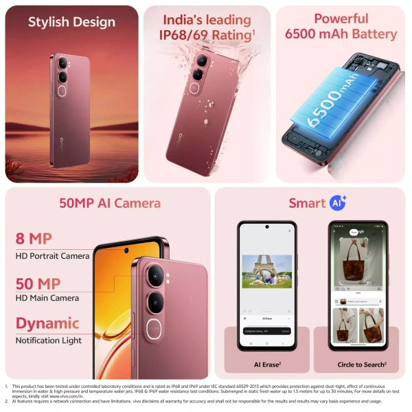 vivo Y31 5G (Rose Red, 128 GB)  (4 GB RAM) - (4+128GB), Rose Red