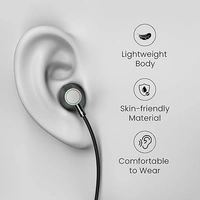 Portronics Conch Tune A Wired earphone with mic, 3.5mm Audio Jack, In-Line Controls, IPX5 Wired  (Grey, In the Ear) - Gray