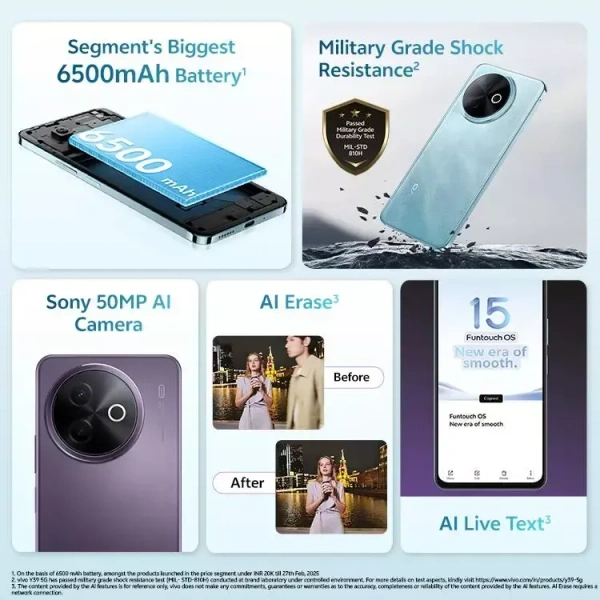 Vivo Y39 5G  - (8+256GB), Lotus Purple