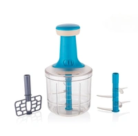 Bizznmax™ Insta Push Chopper 1200 ml Vegetable Chopper  (1 Stainless steel 6 Blade, 1 Blending Bled) - Multiple